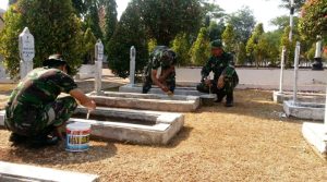 HUT TNI Ke-72, Koramil 1906/Sukatani Gelar Kegiatan Karya Bhakti