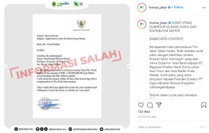 Beredar Informasi Surat Utang Ridwan Kamil ke Bank Dunia, Hoaks!