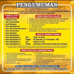 Copot Seluruh Perangkat Desa, Desa di Sumedang Ini Buka Lowongan Kerja