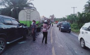 Tabrakan Beruntun terjadi di  Serdang Bedagai, Tiga Sopir Luka-luka