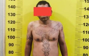 Terlibat Peredaran Narkoba, Pria Penuh Tato Asal Asahan Tertunduk Lesu saat Ditangkap Polisi