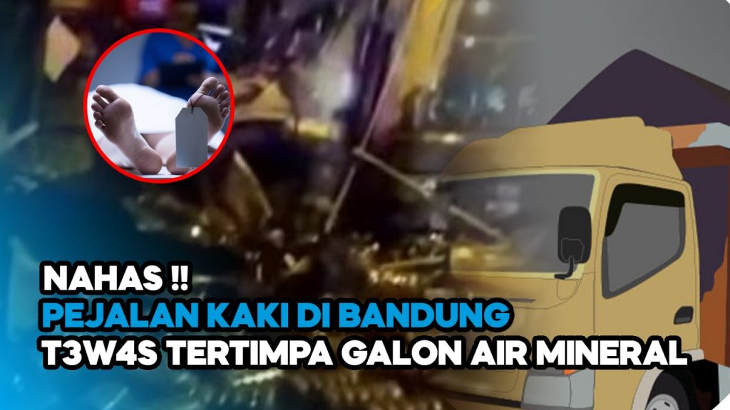Video: Nahas! Pejalan Kaki di Bandung Tewas Tertimpa Galon Air Mineral