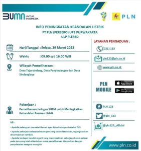Jadwal Pemadaman Listrik di Plered Purwakarta, Selasa 29 Maret 2022