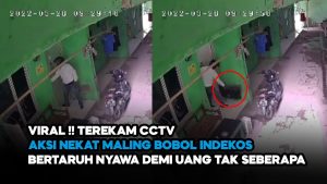 Video: Viral! Aksi Nekat Maling Bobol Indekos Terekam CCTV