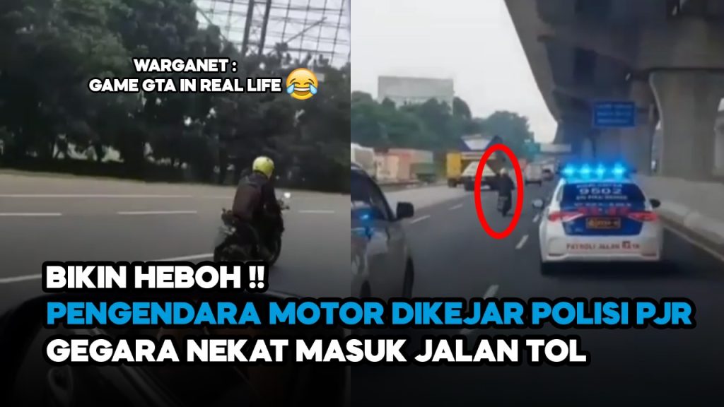 Video: Viral! Pemotor Kejar-kejaran dengan Petugas PJR, Gegara Nekat Terobos Jalan Tol