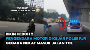 Video: Viral! Pemotor Kejar-kejaran dengan Petugas PJR, Gegara Nekat Terobos Jalan Tol