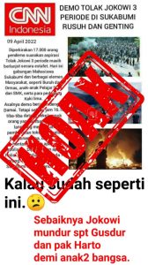 Viral di Medsos Unras Tolak Jokowi 3 Peride Berakhir Ricuh, Kapolres Sukabumi Kota: Itu Hoaks