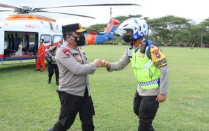 Kapolda Sumut Pantau Arus Balik Pakai Heli di Asahan, Lalu Lintas Lancar