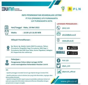 Jadwal Pemadaman Listrik Dilakukan ULP Purwakarta Kota di Wilayah Ini, Rabu 18 Mei 2022