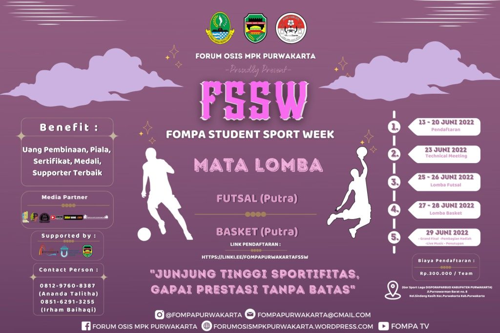 Fompa Akan Gelar Lomba Basket dan Futsal se-Purwakarta, Daftar Sekarang Juga !!!