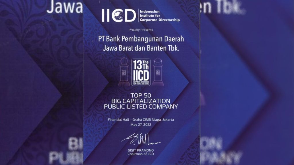 Bank BJB Raih Top 50 Emiten di 13th IICD Governance Award