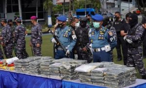 Barang Bukti Kokain Seberat 179 Kilogram Hasil Ungkap Kasus Dimusnahkan TNI AL