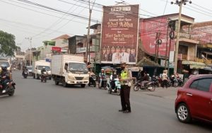 Antisipasi Kemacetan, Polsek Warungkondang Laksanakan Gatur Lalin di Jalan Raya