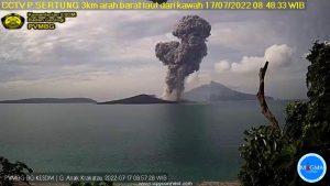 Minggu Pagi, Gunung Anak Krakatau Erupsi, Tinggi Semburan Abu Capai 2.000 Meter
