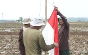 Dedi Mulyadi Bersama Petani Lakukan Upacara Bendera di Tengah Sawah