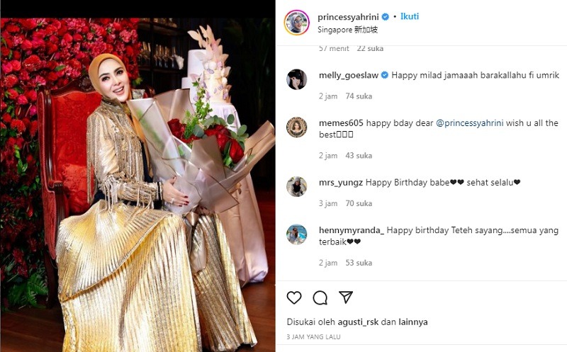 Syahrini Rayakan Ulang Tahun ke-40, Melly Goeslaw: Happy Milad