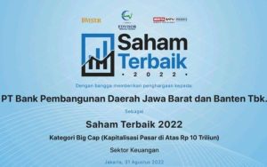 Catatkan Kinerja Cemerlang, Bank BJB Raih Penghargaan Saham Terbaik 2022