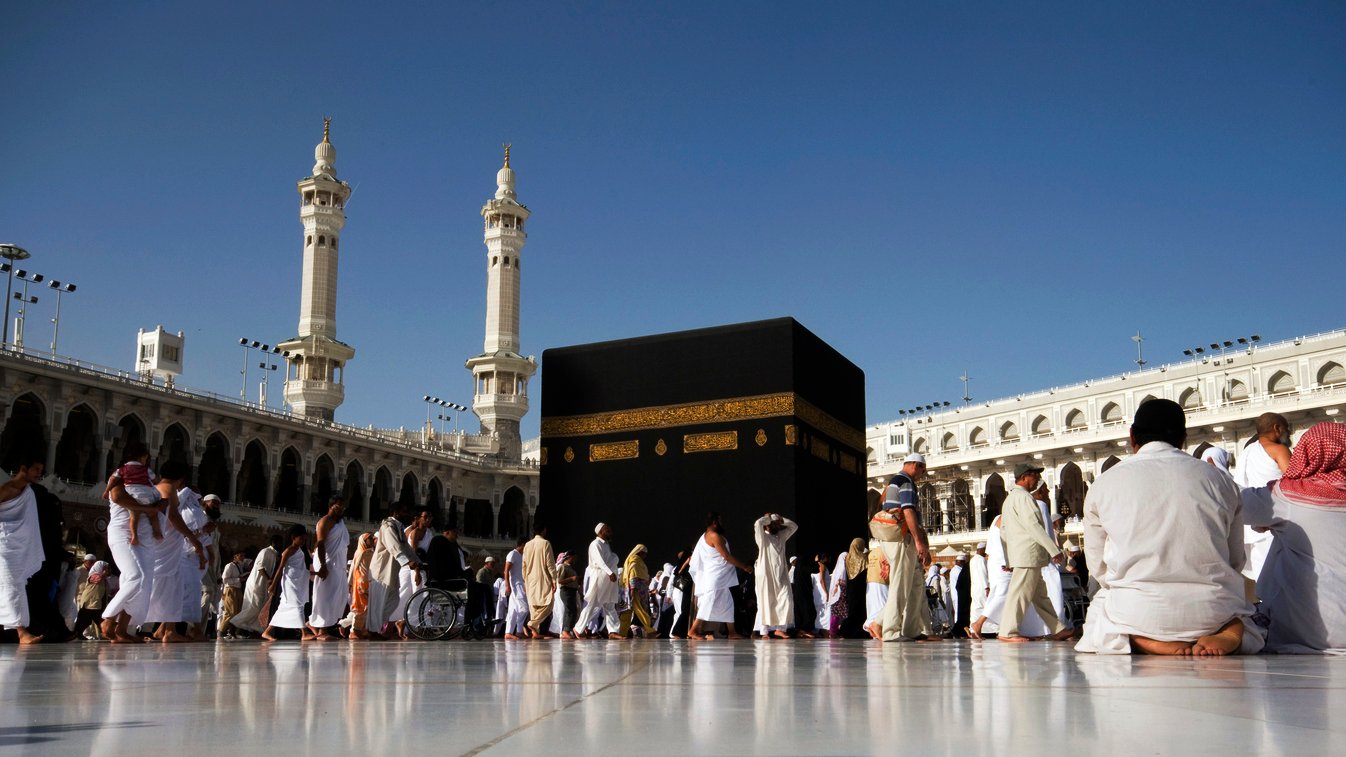 Ilustrasi pelaksanaan ibadah umroh ke tanah suci Mekkah.