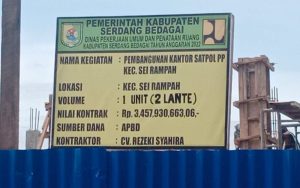 DPRD Serdang Bedagai Harap Proyek Pembangunan Gedung Satpol PP Selesai Desember Ini