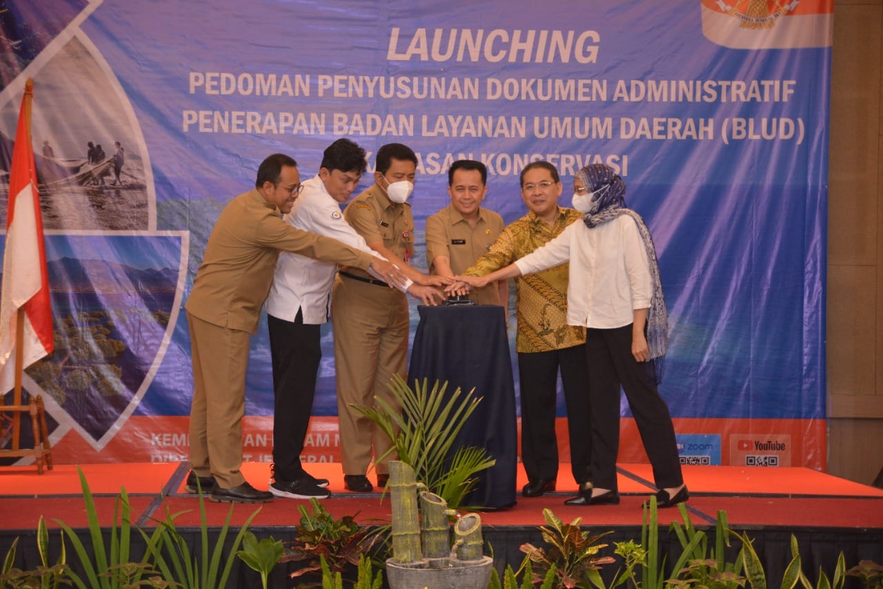 Launching Pedoman Penyusunan Dokumen Administratif Penerapan Badan Layanan Umum Daerah (BLUD) Kawasan Konservasi. (Foto: Istimewa)