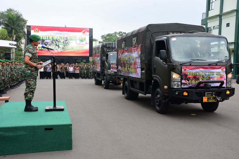 Kodiklat Kirim Sembako dan Obat-obatan Untuk Korban Gempa Cianjur