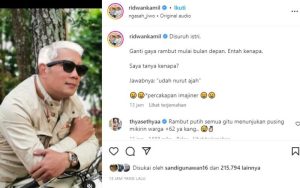 Gimik Ridwan Kamil Bikin Heboh Netizen, Berambut Putih Karena Disuruh Istri