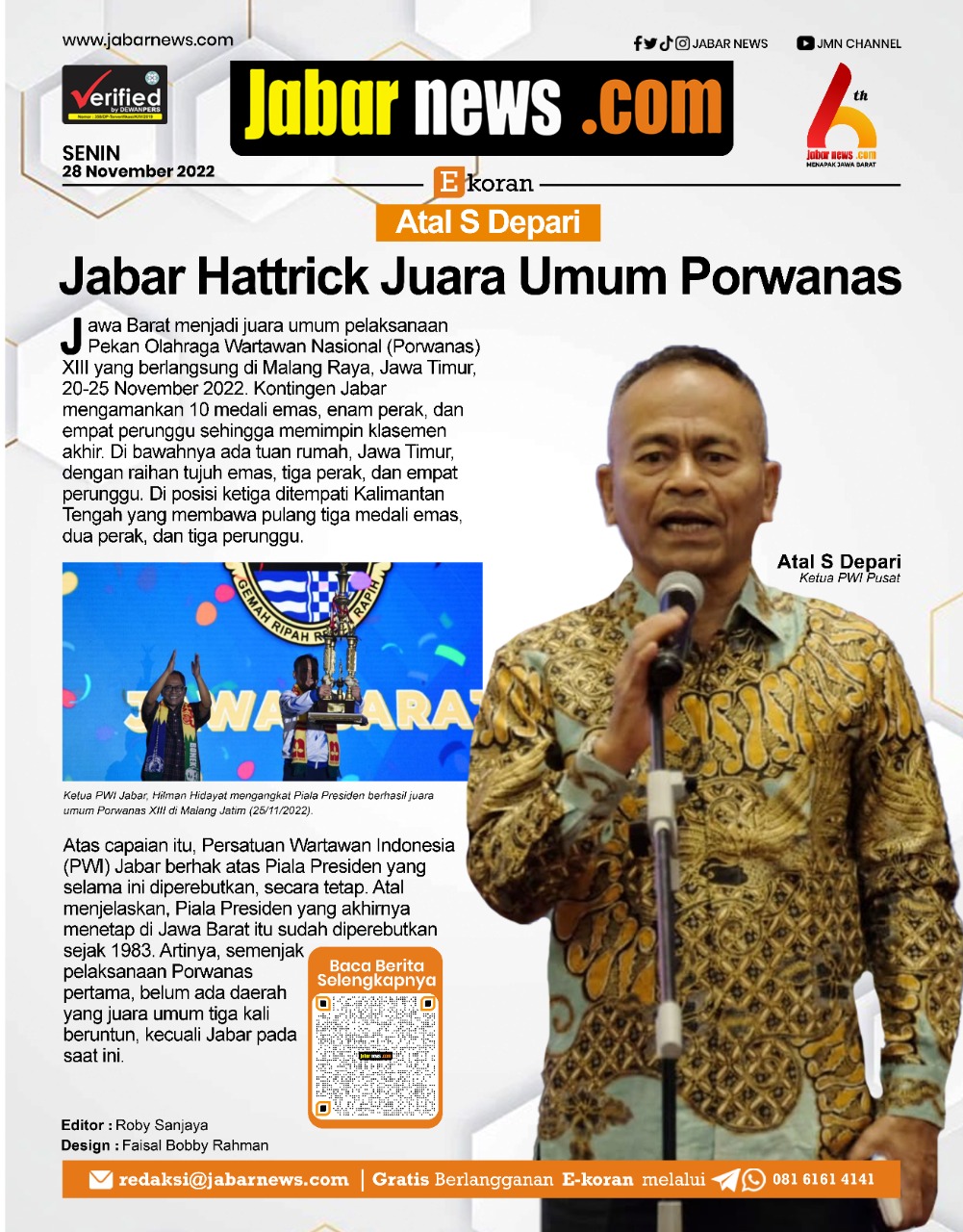 Habar Hattrick Juara Umum Porwanas