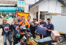 Peduli Sosial, BB 1% MC Indonesia Ikut Bantu Tanggap Bencana Gempa Cianjur. (Foto: Mul/JabarNews)