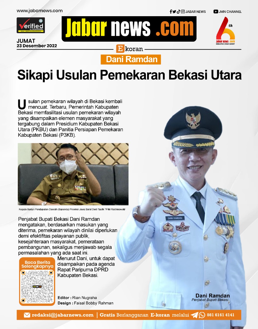 Deni Ramdan Sikapi Usulan Pemekaran Bekasi Utara