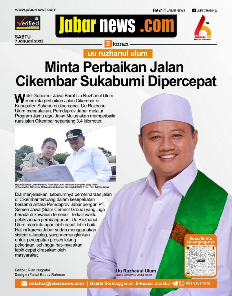 Uu Ruzhanul Ulum Minta Perbaikan Jalan Cikembar Sukabumi Dipercepat