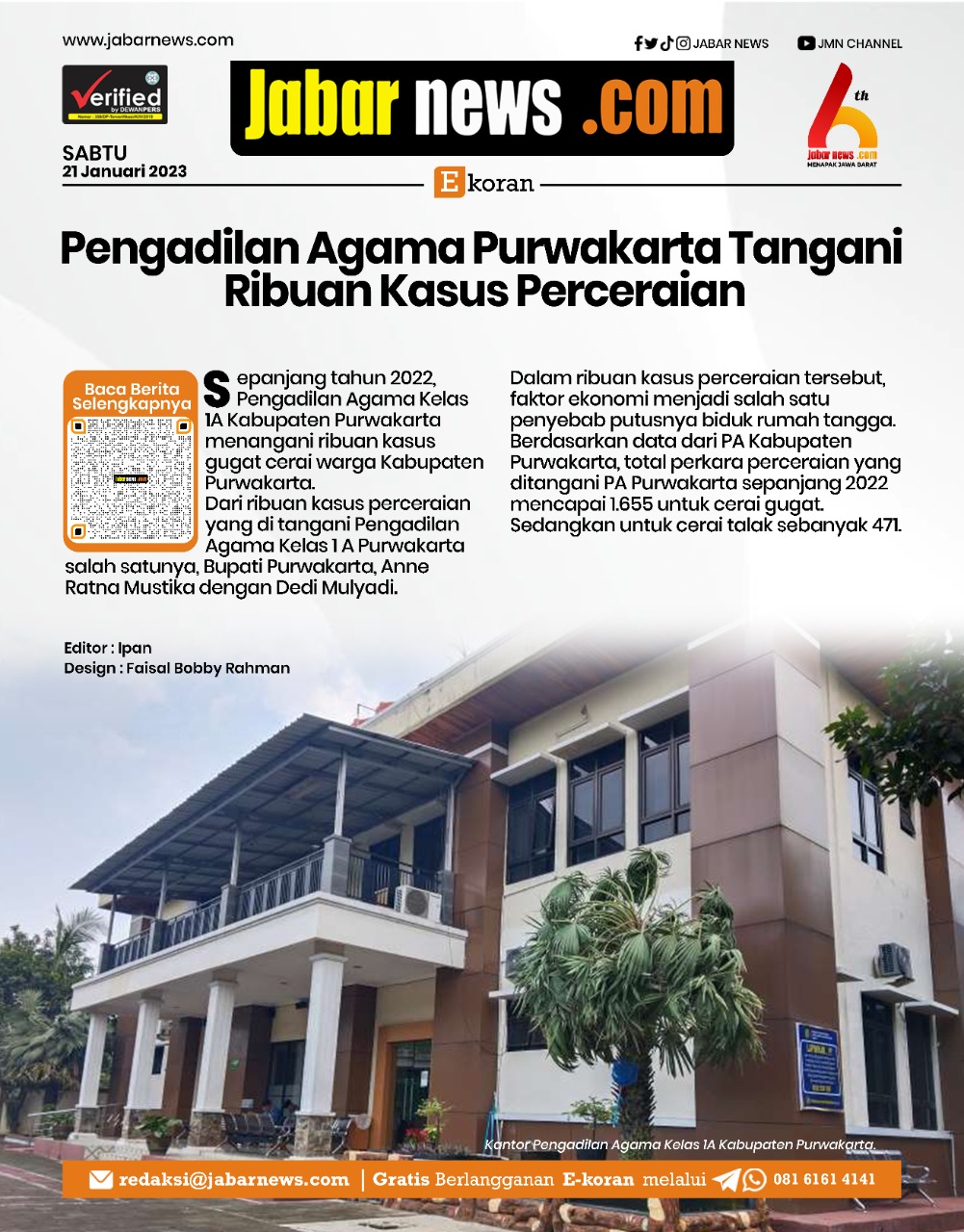 Pengadilan Agama Purwakarta Tangani Ribuan Kasus Perceraian