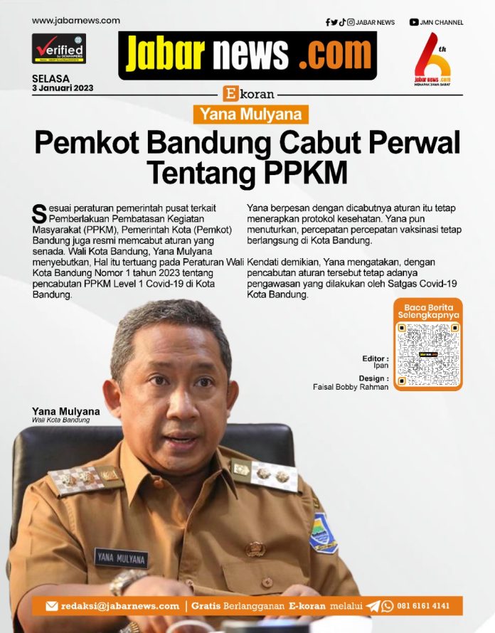 Pemkot Bandung Cabut Perwal Tentang PPKM
