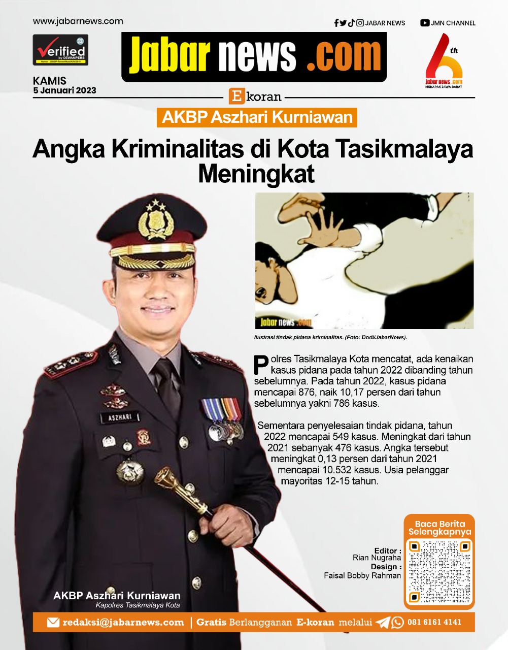 Angka Kriminalitas di Kota Tasikmalaya Meningkat