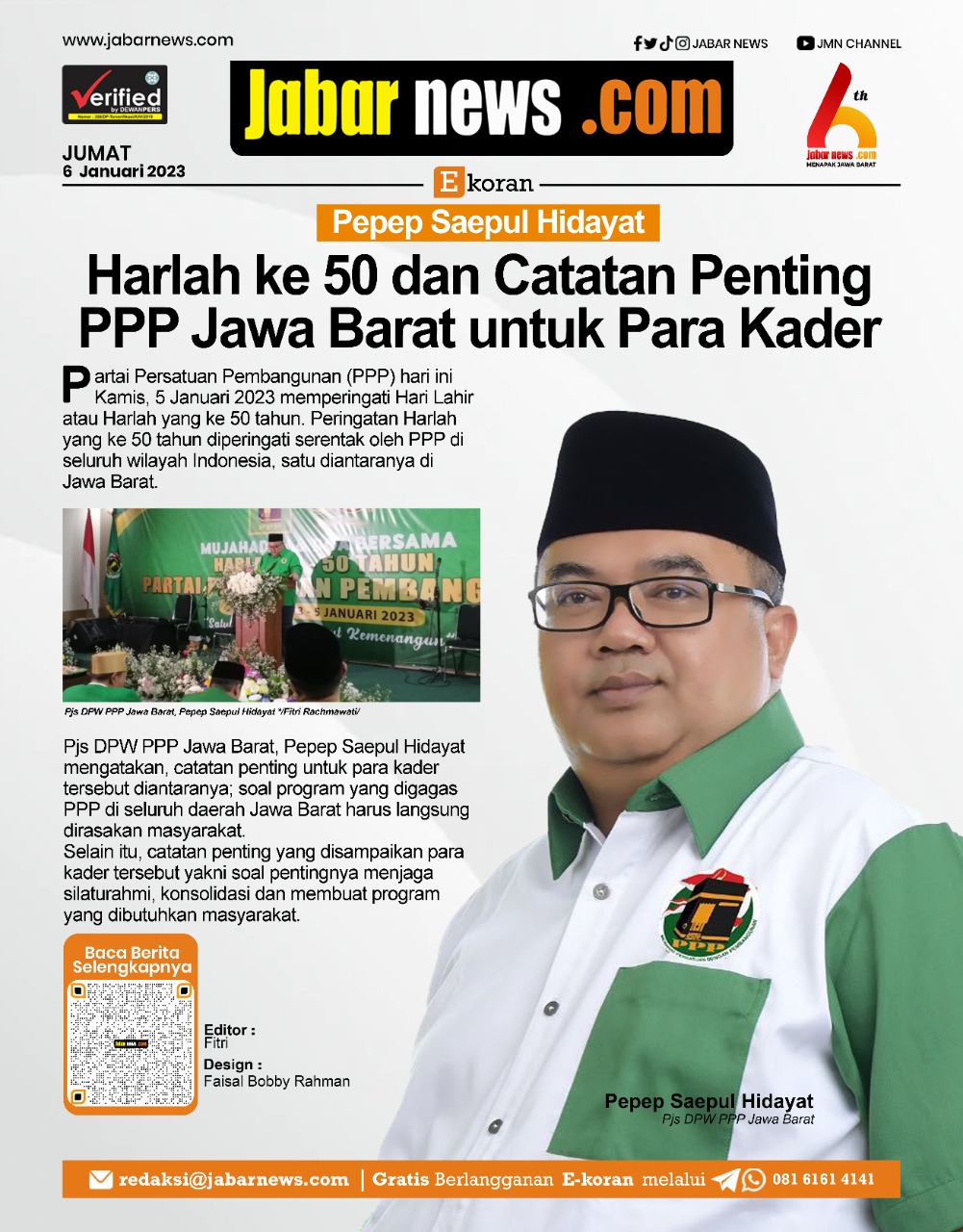 Harlah ke-50 dan Catatan Penting PPP Jawa Barat untuk Para Kader