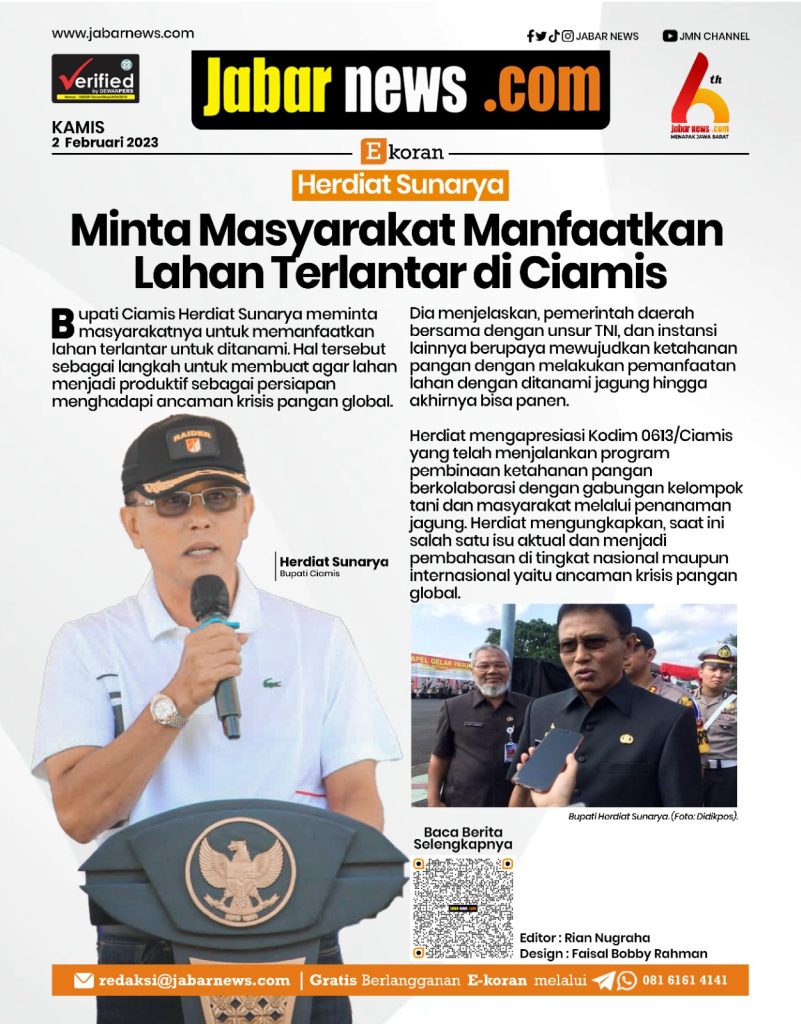 Herdiat Sunarya Minta Masyarakat Manfaatkan Lahan Terlantar di Ciamis
