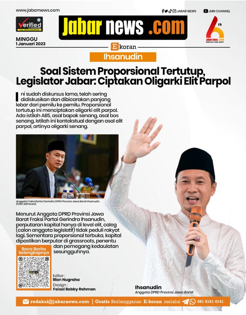 Ihsanudin: Proporsional Tertutup Ciptakan Oligarki Parpol