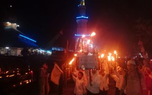 Sambut Bulan Ramadhan, Ratusan Warga Serdang Bedagai Gelar Pawai Obor