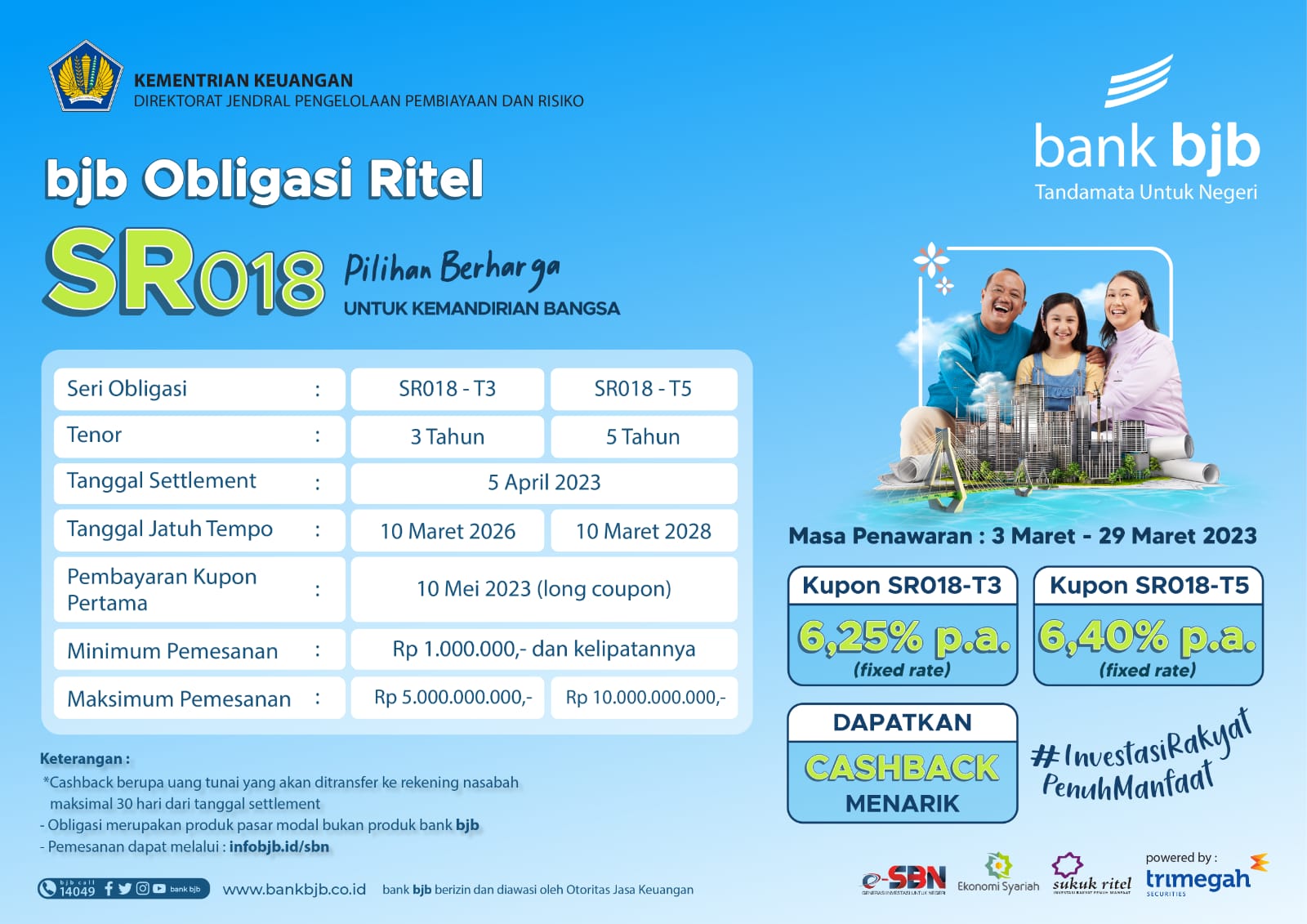 Poster Penawaran Obligasi Ritel SR018 dari Bank BJB