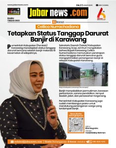 Cellica Nurrachadiana Tetapkan Status Tanggap Darurat Banjir di Karawang