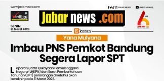 Yana Mulyana Imbau PNS Pemkot Bandung Segera Lapor SPT