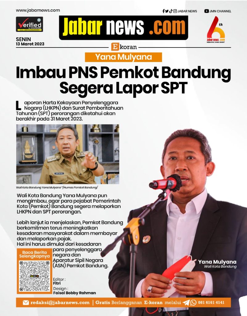 Yana Mulyana Imbau PNS Pemkot Bandung Segera Lapor SPT