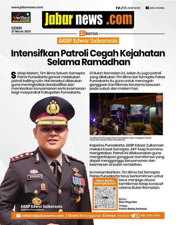 Edwar Zulkarnain Intensifkan Patroli Cegah Kejahatan Selama Ramadhan