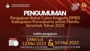 Perhatian! Pendaftaran Caleg di KPU Purwakarta Dibuka Mulai 1 Mei 2023
