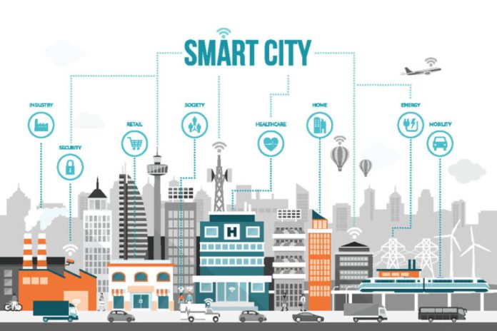 Ilustrasi smart city atau kota pintar.