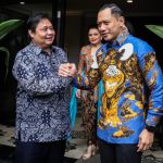 Ketua Umum Partai Golkar Airlangga Hartarto dan Ketua Umum Partai Demokrat Agus Harimurti Yudhoyono
