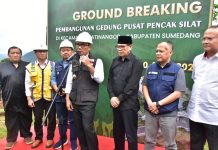 Peletakan batu pertama pembangunan gedung pusat budaya pencak silat di Sumedang