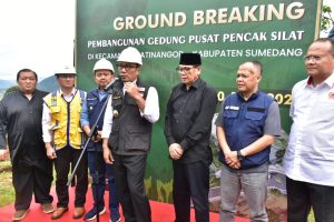 Peletakan batu pertama pembangunan gedung pusat budaya pencak silat di Sumedang