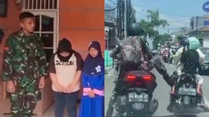 Peristiwa seorang prajurit TNI AU menendang motor yang dikendarai seorang ibu asal Bekasi