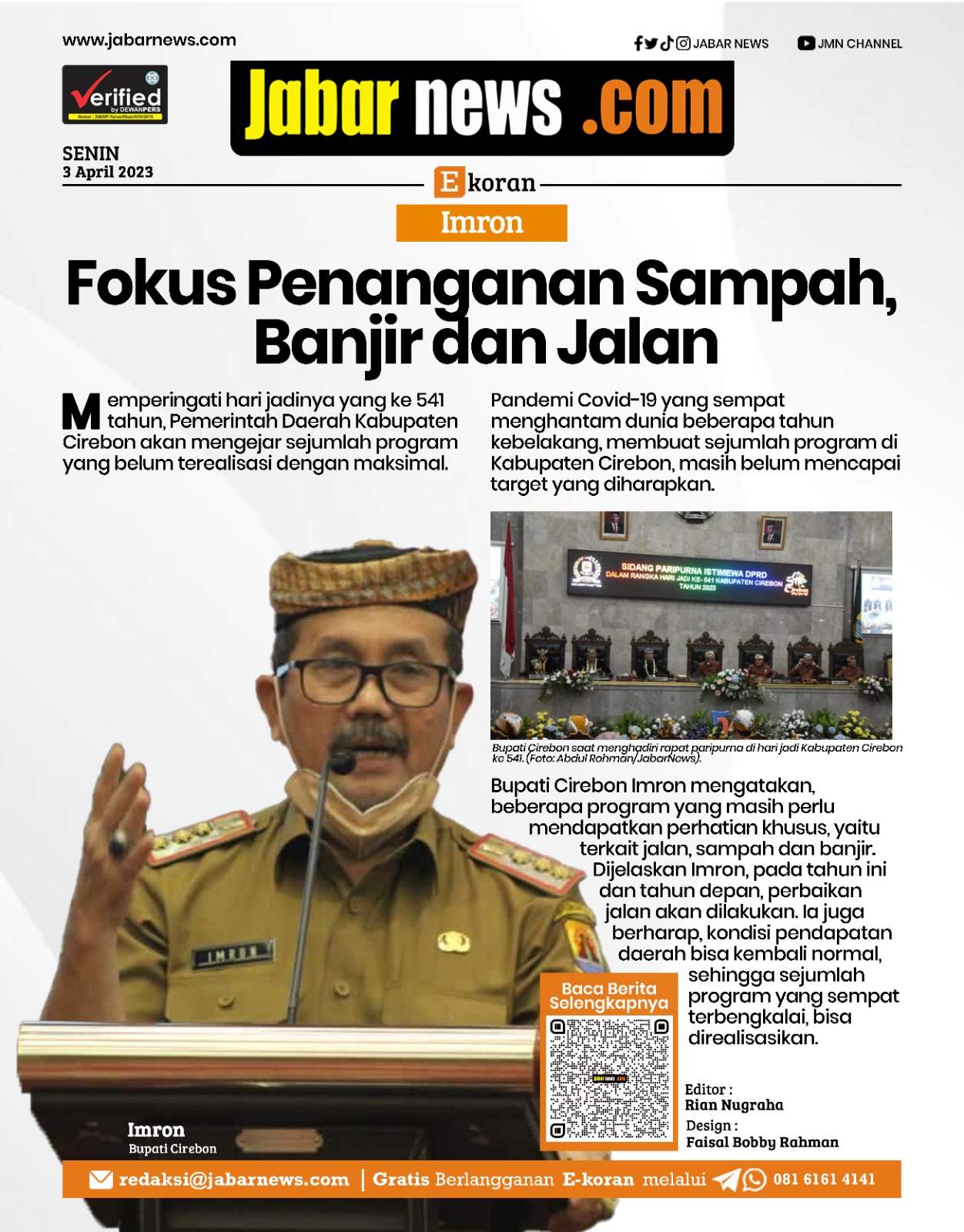 Imron Fokus Penanganan Sampah, Banjir dan Jalan