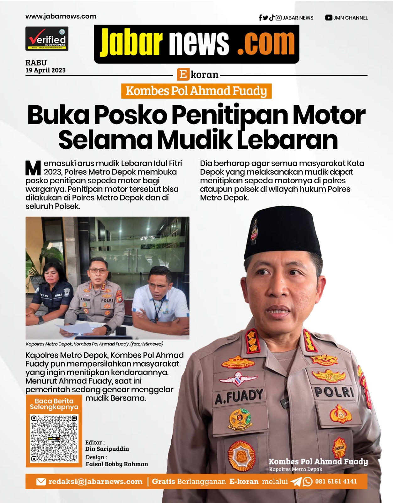 Polda Metro Depok Buka Posko Penitipan Motor Selama Mudik Lebaran